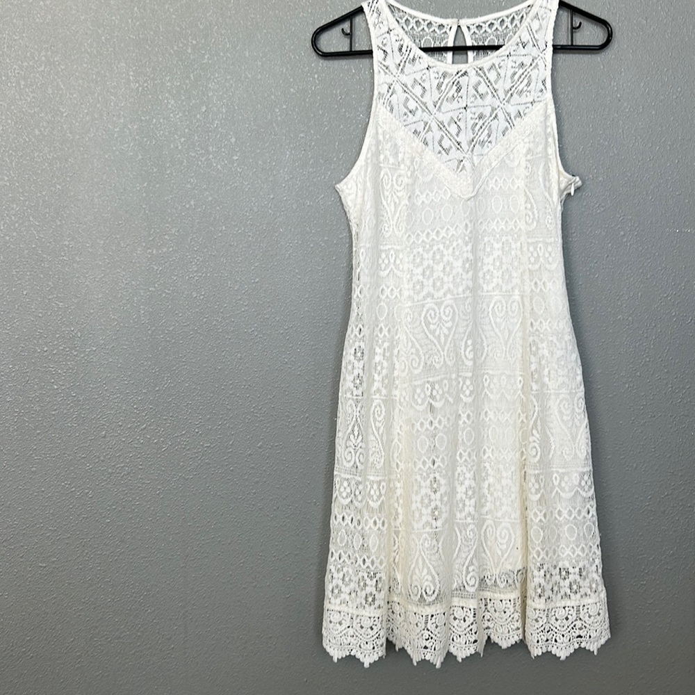 Hollister Sleeveless Off White Lace Dress Size Medium